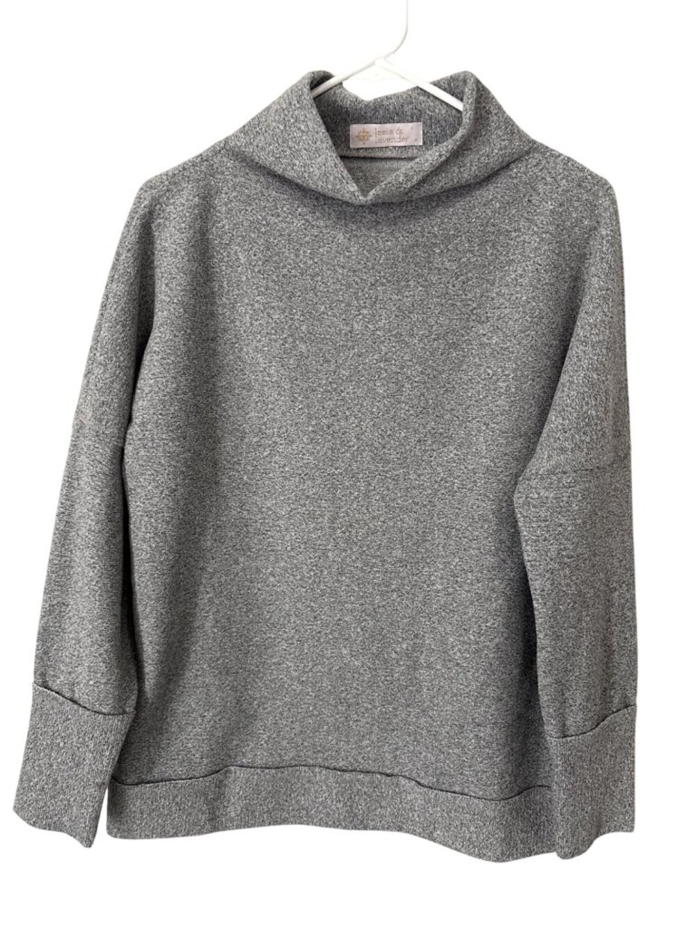 Leela and Lavender Sweater Size Small Mock Neck Long Sleeve Pullover Gray Comfy